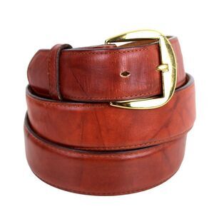 Tony Lama TAN BROWN GENUINE LEATHER 1.25"Wd CASUAL DRESS MEN'S BELT Sz 38 (G92